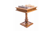 Шахматный стол Эксклюзив, темный дуб, с фигурами
