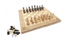 Шахматы + Шашки + Нарды 3 в 1 "Амбассадор 6", 40 см, ясень, Partida