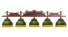 Лампа Император 5пл. клен (№1,бархат зеленый,бахрома желтая,фурнитура золото)