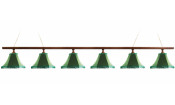 Лампа Классика 2 6пл. ясень (№1,бархат зеленый,бахрома желтая,фурнитура золото)