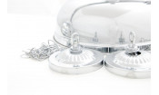 Лампа на шесть плафонов "Crown" (серебристая штанга, серебристый плафон D38см)